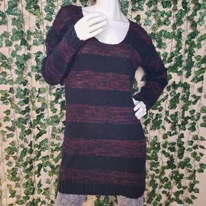 Streetwear Society Women's Warm Winter Striped Textured Knit Tunic size L